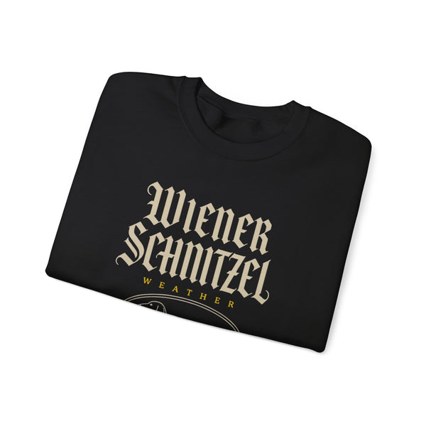 Black Wiener Schnitzel Weather crewneck sweatshirt, product photo