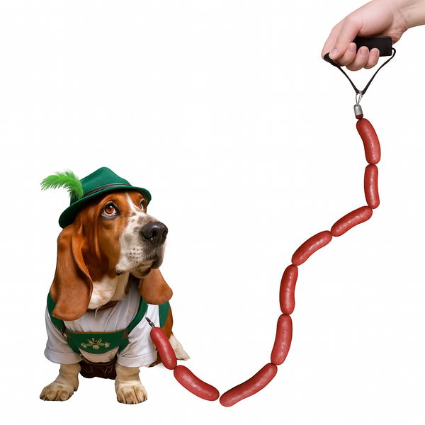 Oktoberfest Dog "Hot Dog" Sausage Wurst Funny Leash with Comfortable Padded Handle, Heavy Duty for Large, Medium, Small Dogs